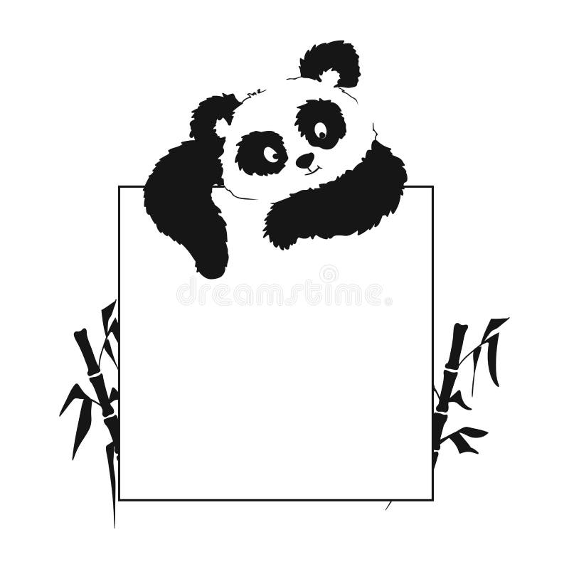Kaart met een panda die van hierboven kijkt stock illustratie Kaart met een panda die van hierboven kijkt stock illustratie