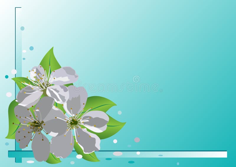 Kaart met kersenbloemen royalty-vrije illustratie Kaart met kersenbloemen royalty-vrije illustratie