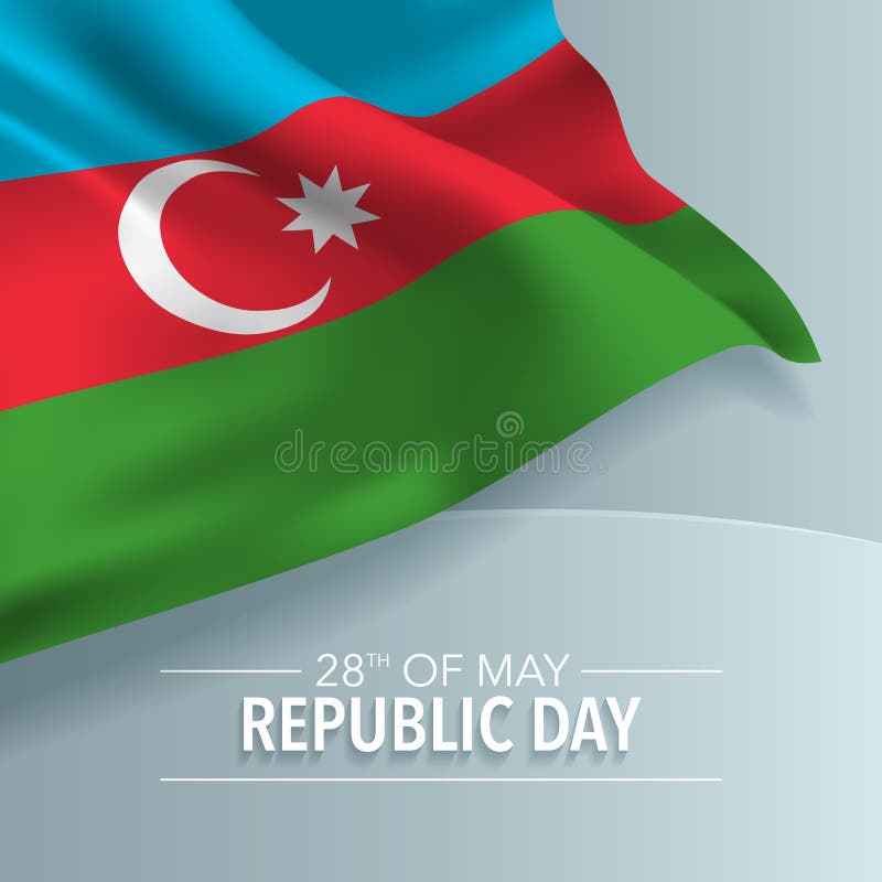 Kaart van de de daggroet van de republiek van Azerbeidzjan de gelukkige, banner, vectorillustratie royalty-vrije illustratie Kaart van de de daggroet van de republiek van Azerbeidzjan de gelukkige, banner, vectorillustratie royalty-vrije illustratie