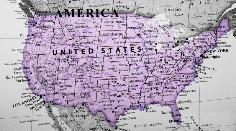 Kaart van de Verenigde Staten van Amerika