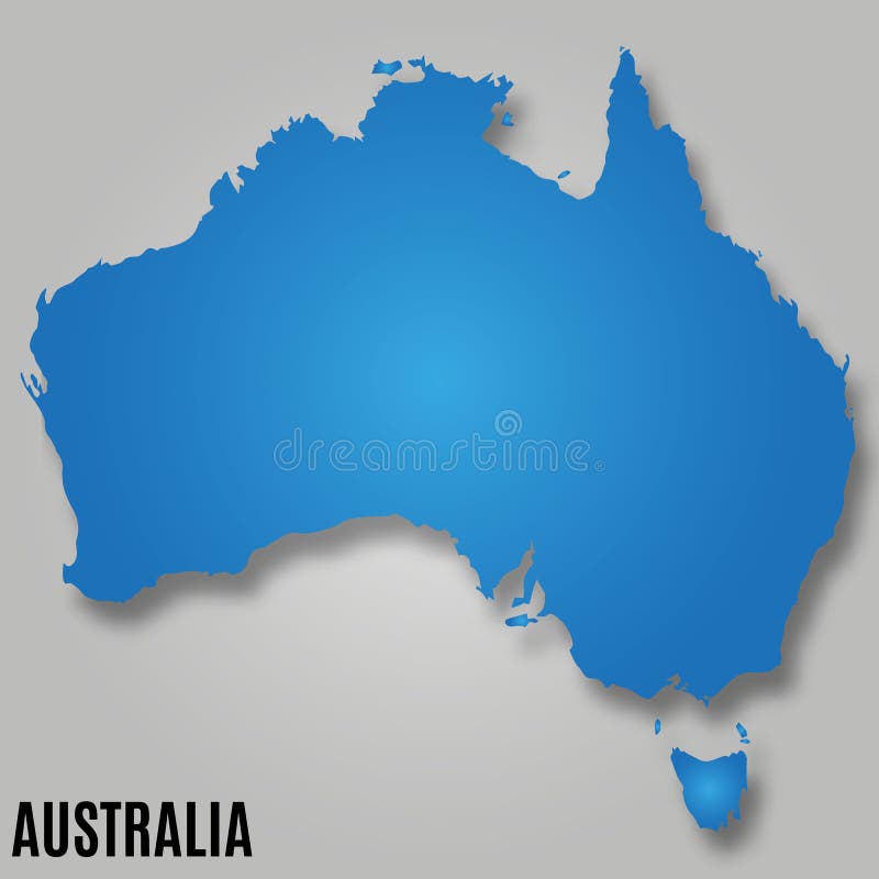 Kaart van het continentland van Australië vector illustratie Kaart van het continentland van Australië vector illustratie