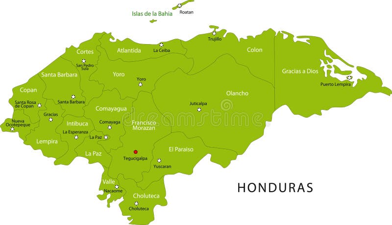 Kaart van Honduras royalty-vrije illustratie