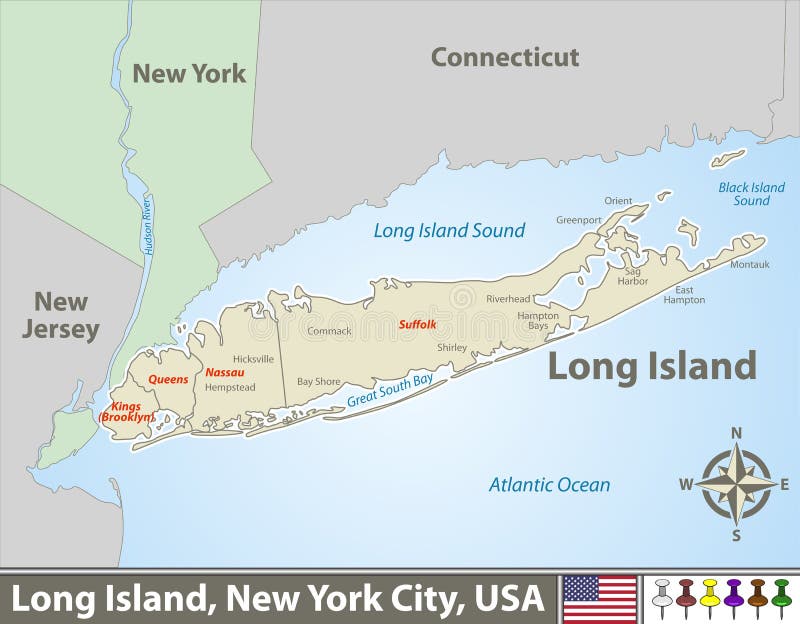 Kaart van Long Island