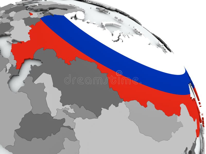 Kaart van Mexico met vlag op een wereldbol royalty-vrije illustratie