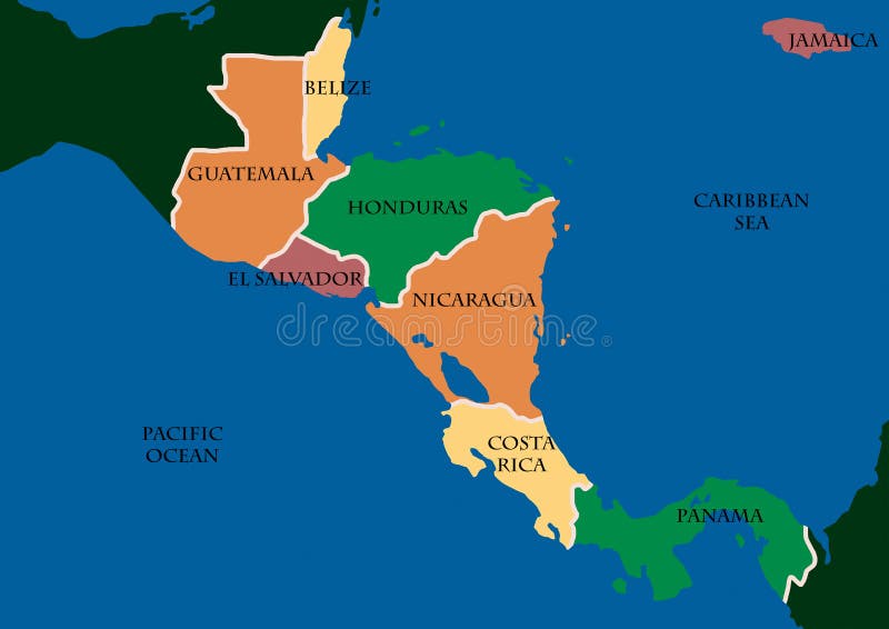 Kaart van Midden-Amerika