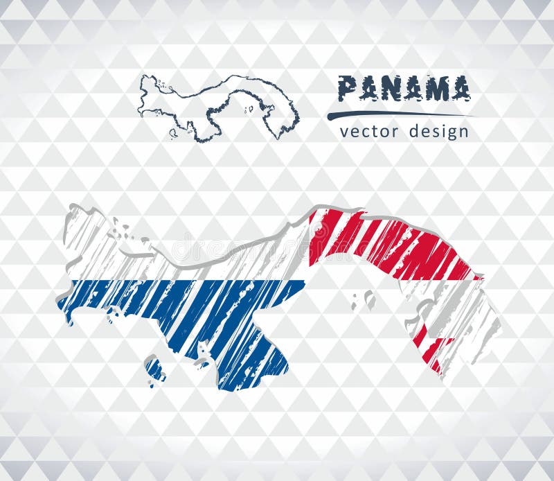 Kaart van Panama met de hand getrokken binnen kaart van de schetspen Vector illustratie royalty-vrije illustratie Kaart van Panama met de hand getrokken binnen kaart van de schetspen Vector illustratie royalty-vrije illustratie