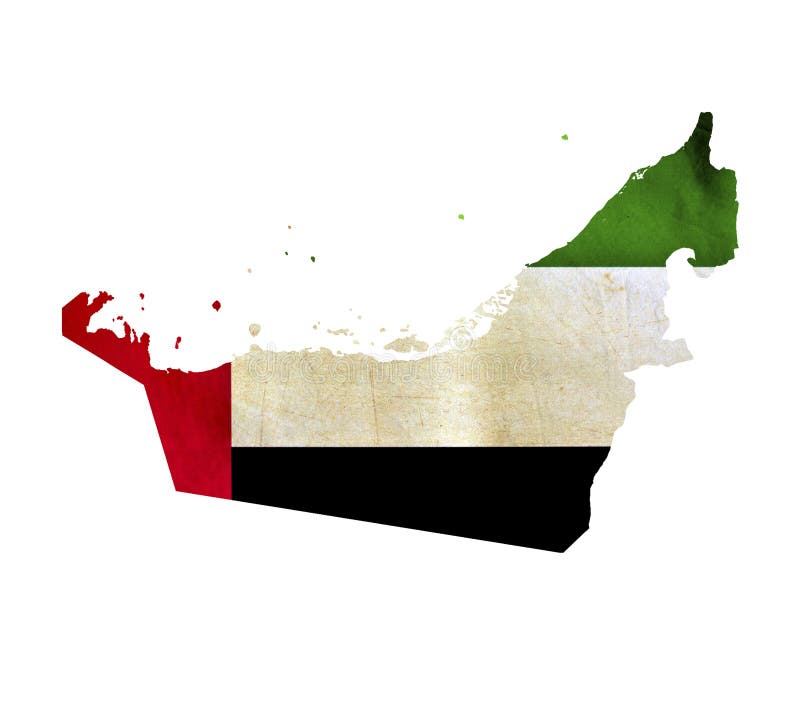 Kaart van Verenigde Arabische geïsoleerde Emiraten stock foto's Kaart van Verenigde Arabische geïsoleerde Emiraten stock foto's