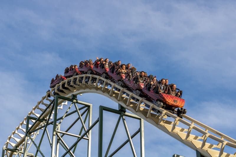 KAATSHEUVEL, The Netherlands. - November 6, 2018: People screaming and having fun in the Python. at efteling. stock photos KAATSHEUVEL, The Netherlands. - November 6, 2018: People screaming and having fun in the Python. at efteling. stock photos