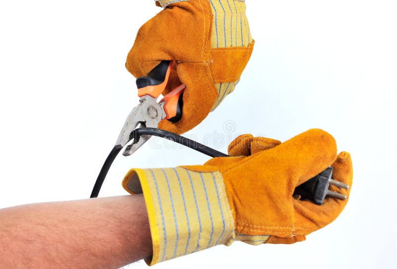 kabelcuttinghänder arkivbild kabelcuttinghänder arkivbild