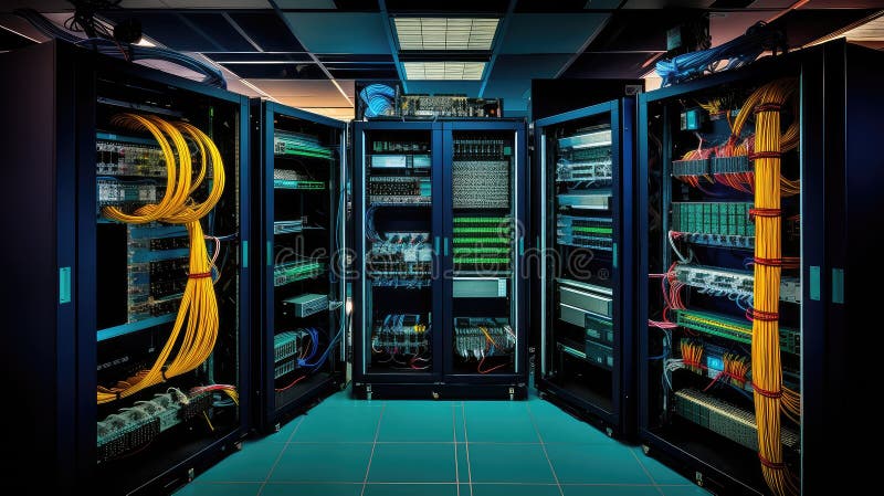 Kabelnetzausrüstung zur Darstellung der Rack-Technologie Internet-Infrastruktur Kabelnetzwerkausrüstung