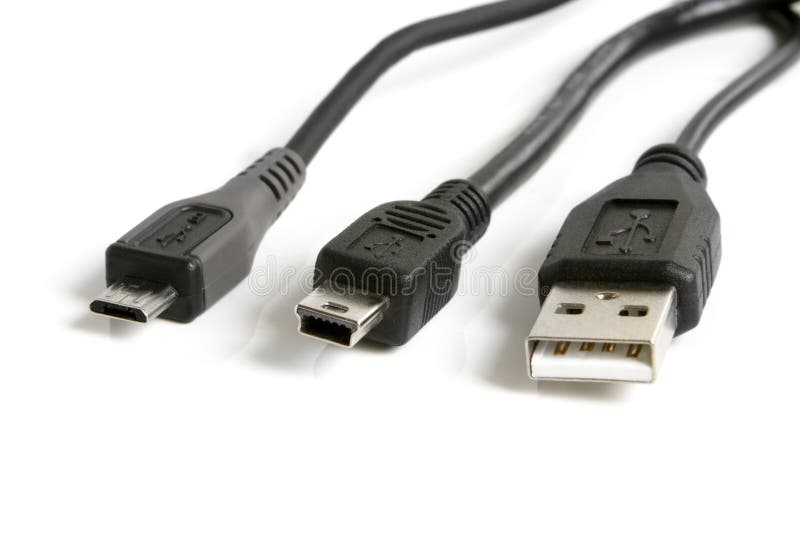 Nuchter schroef Schurend Kabels USB, Mini-USB En Micro-USB Stock Afbeelding - Image of aansluting,  mini: 16244865