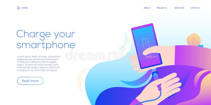 Kabelsmartphoneuppladdare i plan designillustration Abstrakt vektorbakgrund för laddande apparat för mobil kabel Webbplatslandnin stock illustrationer Kabelsmartphoneuppladdare i plan designillustration Abstrakt vektorbakgrund för laddande apparat för mobil kabel Webbplatslandnin stock illustrationer