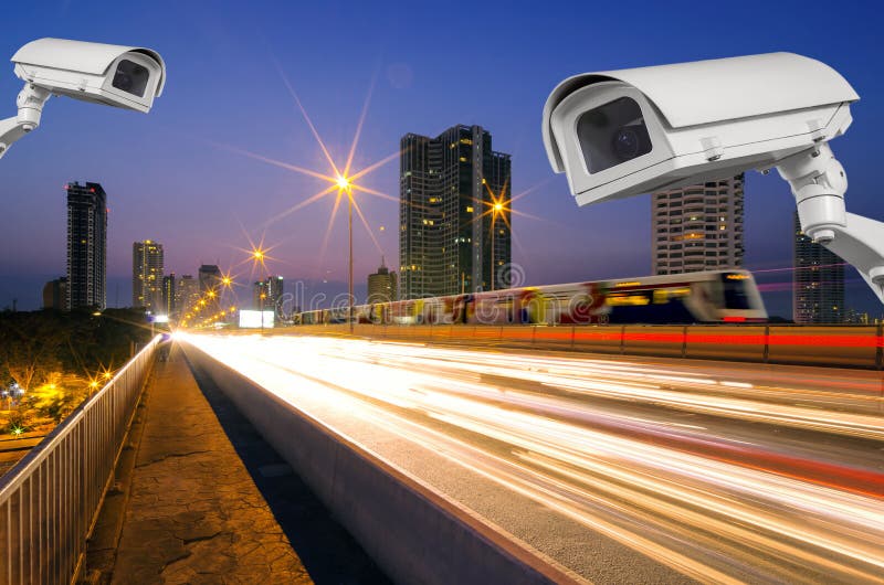 CCTV met verkeer royalty-vrije stock foto