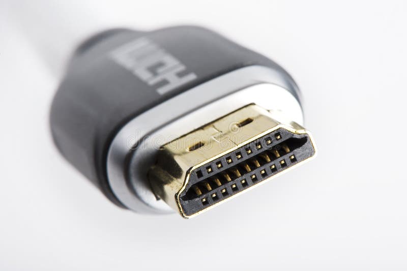 Close up of the HDMI cable on a white background. Close up of the HDMI cable on a white background