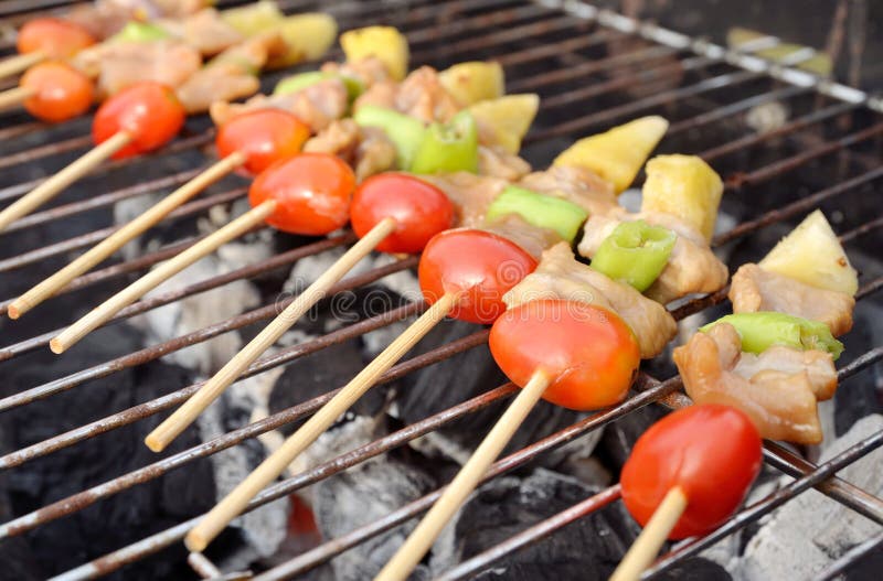 Kabob on BBQ grill stock photo. Image of charcoal, kabob 39523640
