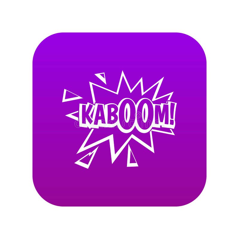 Kaboom, roxo digital do ícone da explosão ilustração royalty free Kaboom, roxo digital do ícone da explosão ilustração royalty free