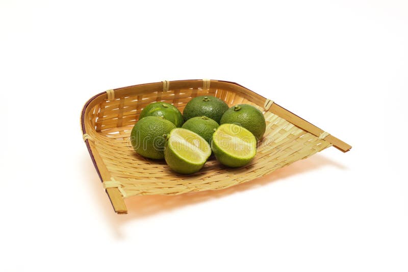 Kabosu that is a Type of Citrus Fruit Isolated on a White Background