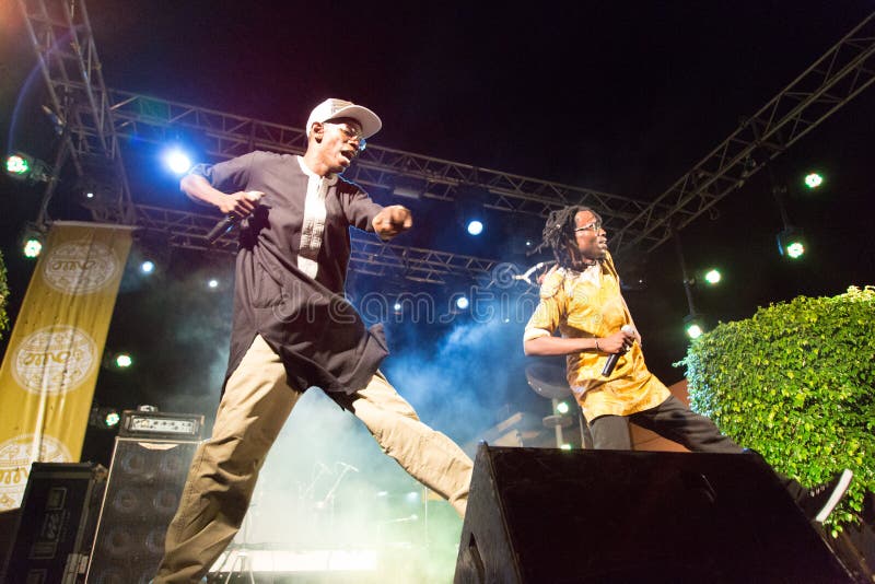 CAPE VERDE, PRAIA - APR 12: Kacod, Senegal, performs at the Atlantic Music Expo in April 12, 2016 in Cape Verde, Praia.