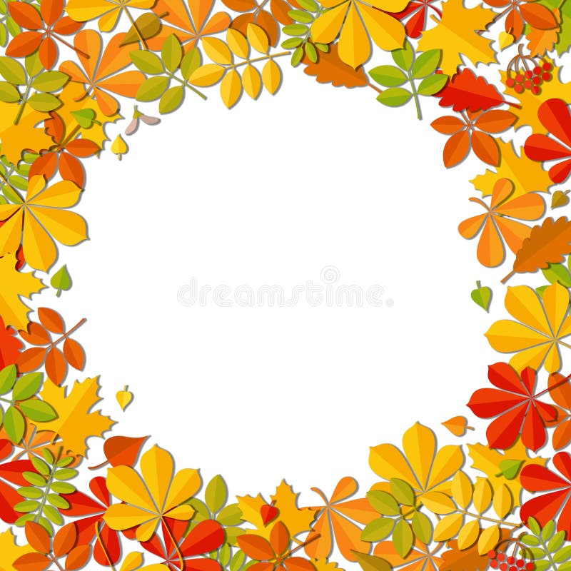 Kader van het de herfst het dalende die blad op witte achtergrond wordt geïsoleerd stock illustratie Kader van het de herfst het dalende die blad op witte achtergrond wordt geïsoleerd stock illustratie