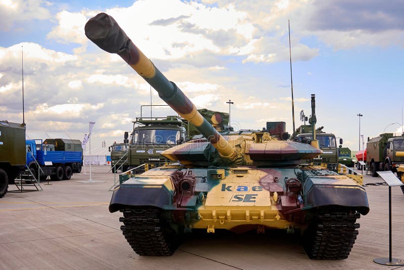 Astana, Kazakhstan - May 25, 2018: T-72KAE MBT upgrade package solution for Kazakhstan Armed Forces by Semey Engineering and Kazakhstan Aselsan EngineeringKAE at KADEX exhibition. Astana, Kazakhstan - May 25, 2018: T-72KAE MBT upgrade package solution for Kazakhstan Armed Forces by Semey Engineering and Kazakhstan Aselsan EngineeringKAE at KADEX exhibition