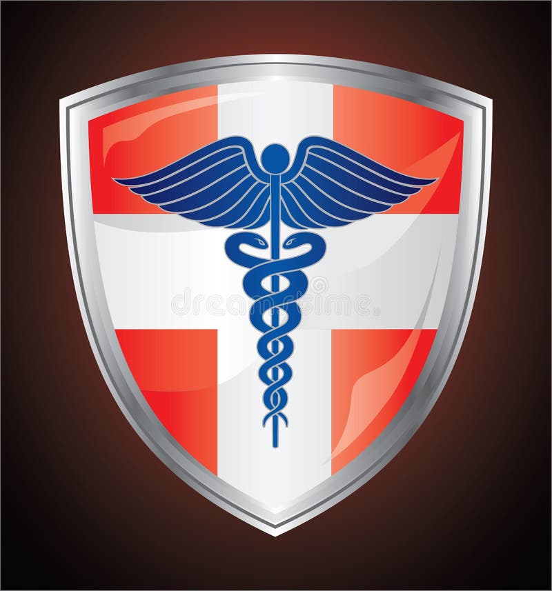 Kaduceuszu symbolu Medyczna osłona ilustracji Kaduceuszu symbolu Medyczna osłona ilustracji