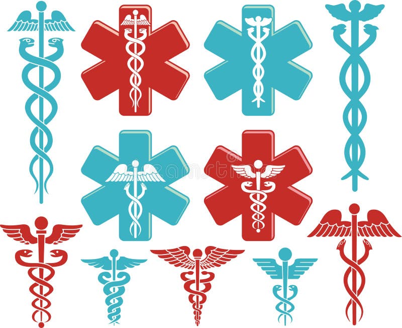 kaduceuszu wycinek zawiera cyfrowego medycznego ilustracyjnego ścieżka symbol