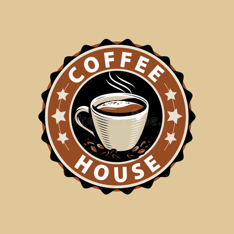 Kaffe- eller etikett. Menydesign för kafé och restaurang stock illustrationer