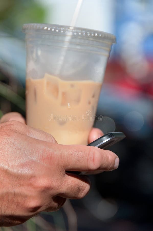 Kaffe iced text arkivfoton