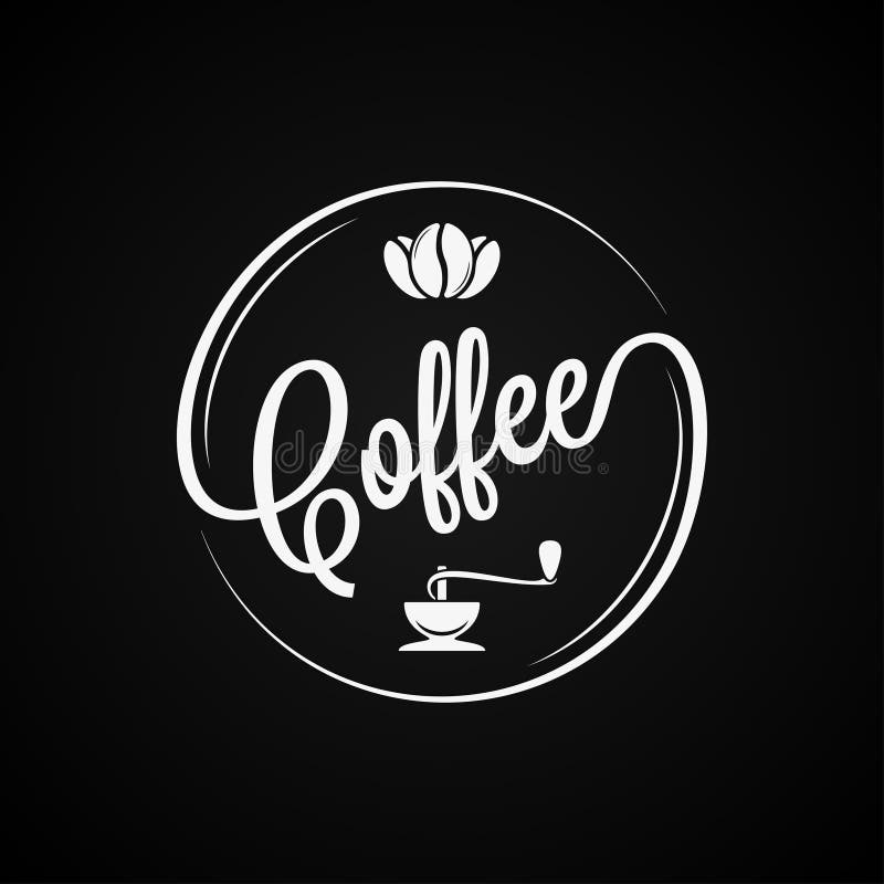 Kaffe Logo Vintage Design Background vektor illustrationer