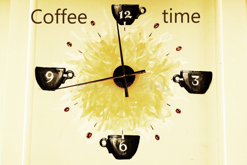 Coffee time watch on the wall. Coffee time watch on the wall