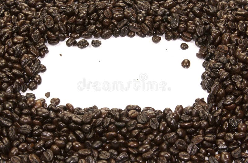 Kaffebönor och vit bakgrund royaltyfria foton Kaffebönor och vit bakgrund royaltyfria foton