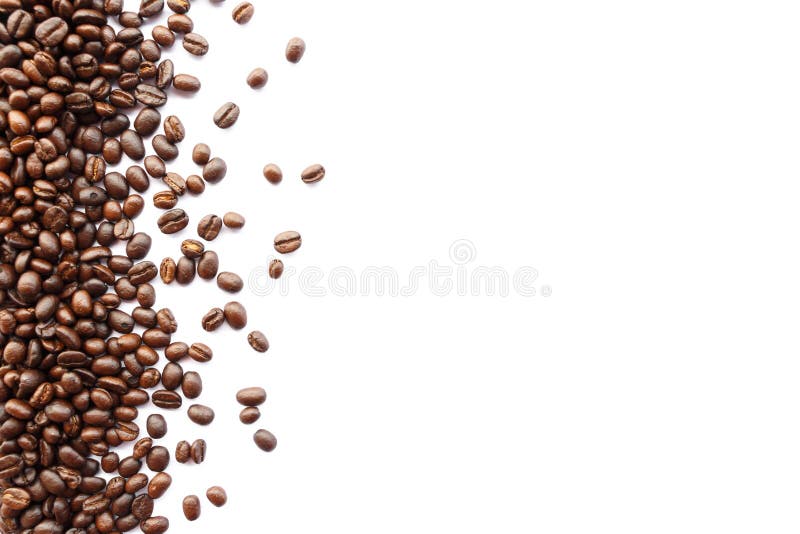 Kaffebönor på gränsen arkivbild