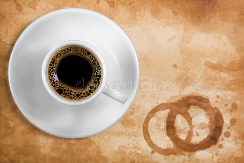  Kaffee  Auf Altem Papier  Mit Rundem Kaffee  Befleckt 