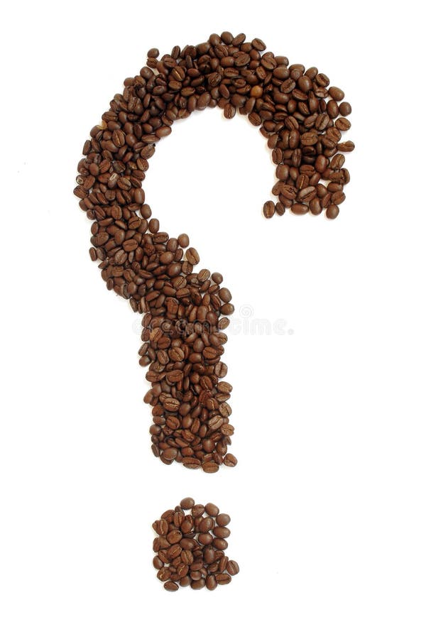 Kaffee-Frage stockfoto