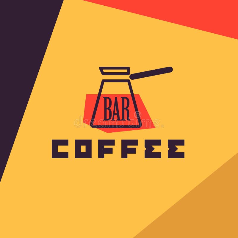 Kaffee-Logoprobe des Vektors flache