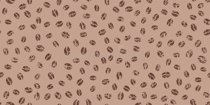 Kaffeebohnen nahtlose Muster Crayon Mocha Mousse Farbe. Kaffeemaschine im Hintergrund Grunge Textur. Abstraktes einfaches Kohleget stock abbildung