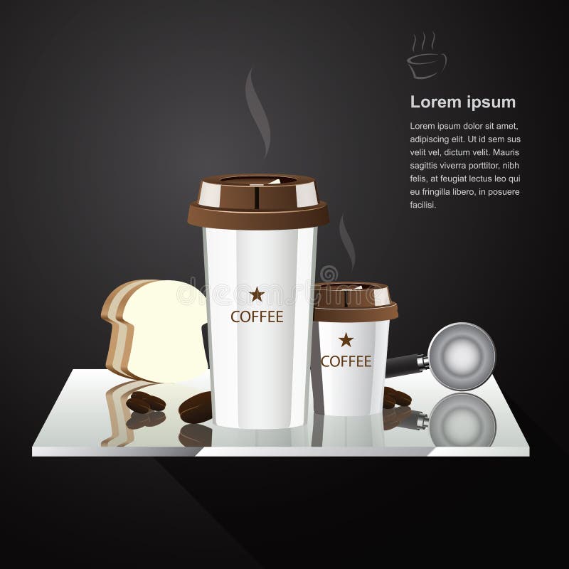 Kaffeeglasstand auf Spiegelstand, Vektorillustration stock abbildung