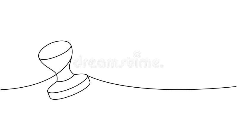 Coffee tamper one line continuous drawing. Hand drawn elements for cafe menu, coffee shop. Vector linear illustration. Isolated on white background. Coffee tamper one line continuous drawing. Hand drawn elements for cafe menu, coffee shop. Vector linear illustration. Isolated on white background