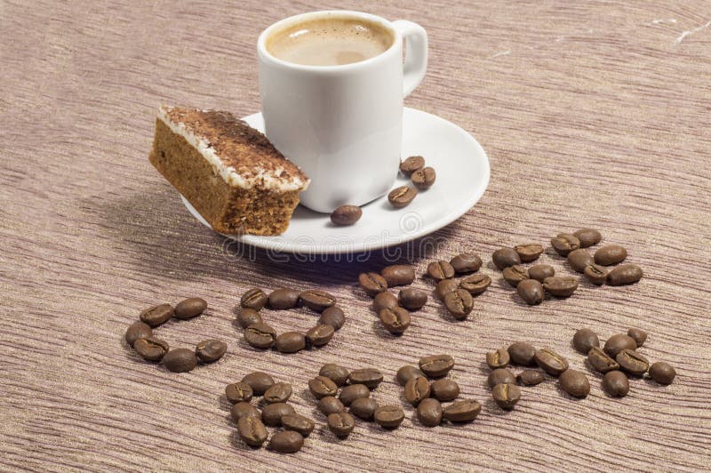 Kaffeepause geschrieben in Kaffeebohnen