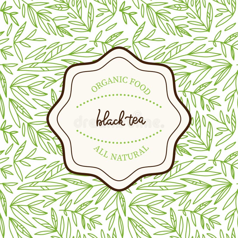 Kaffeesatz Design Vorlage Nahtloses Muster des Vektors mit linearer Niederlassungsskizze Handgezogener Weinleseblumenhintergrund isoliert auf Weiß Vektorillustration mit Schrift
