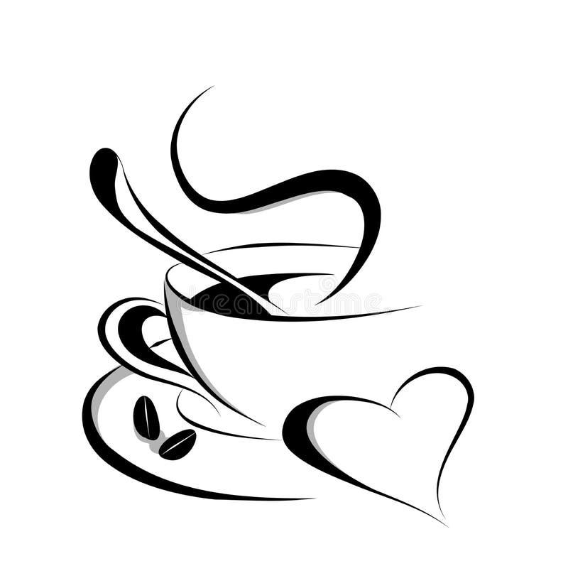 Kaffeförälskelse stock illustrationer