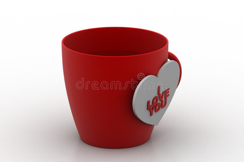 Kaffekopp med förälskelseetiketten royaltyfri illustrationer Kaffekopp med förälskelseetiketten royaltyfri illustrationer