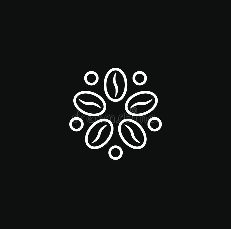 Kaffelogo, modernt begrepp Symbol f? r kaffeb? na Abstrakt mall för energidrinklogo Isolerat vektoremblem på mellanrum royaltyfri illustrationer