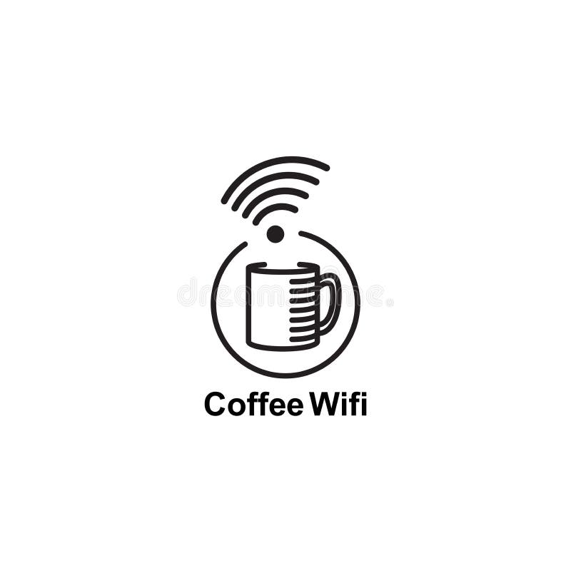 KaffeWifi symbol stock illustrationer