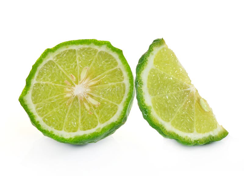 Kaffir lime on white background stock image Kaffir lime on white background stock image