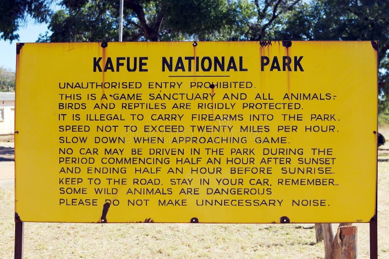 Kafue National Park rule stock images