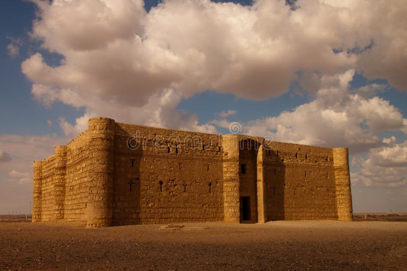 Kaharana pustyni kasztel w Jordania fotografia stock