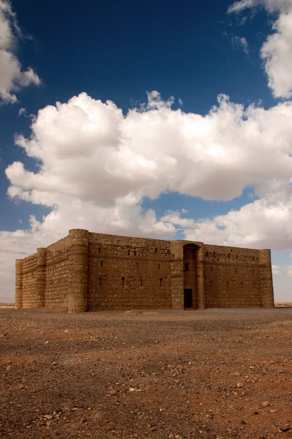 Kaharana pustyni kasztel w Jordania fotografia stock