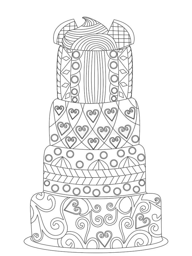 Kakafärgläggningvektor för vuxna människor royaltyfri illustrationer Kakafärgläggningvektor för vuxna människor royaltyfri illustrationer