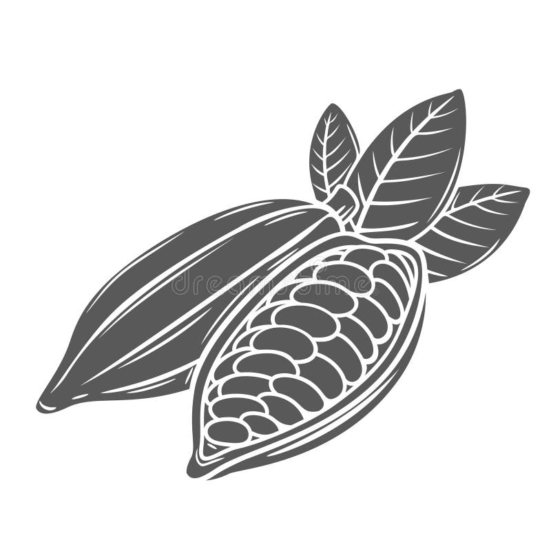 Kakaobohnen-Glyphen-Symbol vektor abbildung